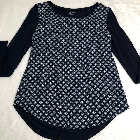 Loft Outlet Navy Blue Top, Size S - Picture 1 of 6